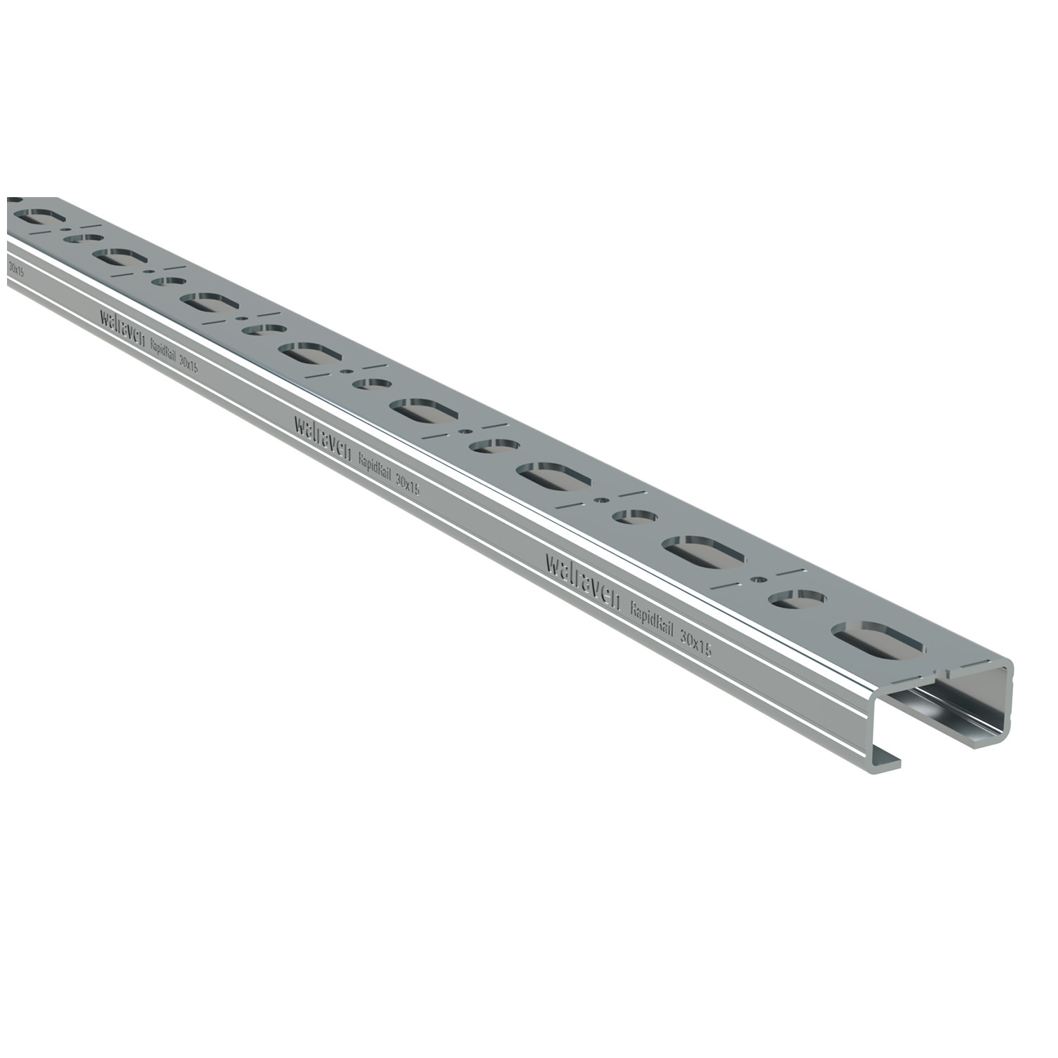 Walraven Montageschiene RapidRail 30x15 C-Profil Stahl sendzimirverzinkt Schnittmarkierungen 650530152