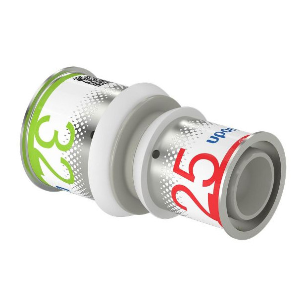 Uponor S-Press PLUS Kupplung reduziert PPSU 32-25 Edelstahl Presshülse Sichtfenster 1039940