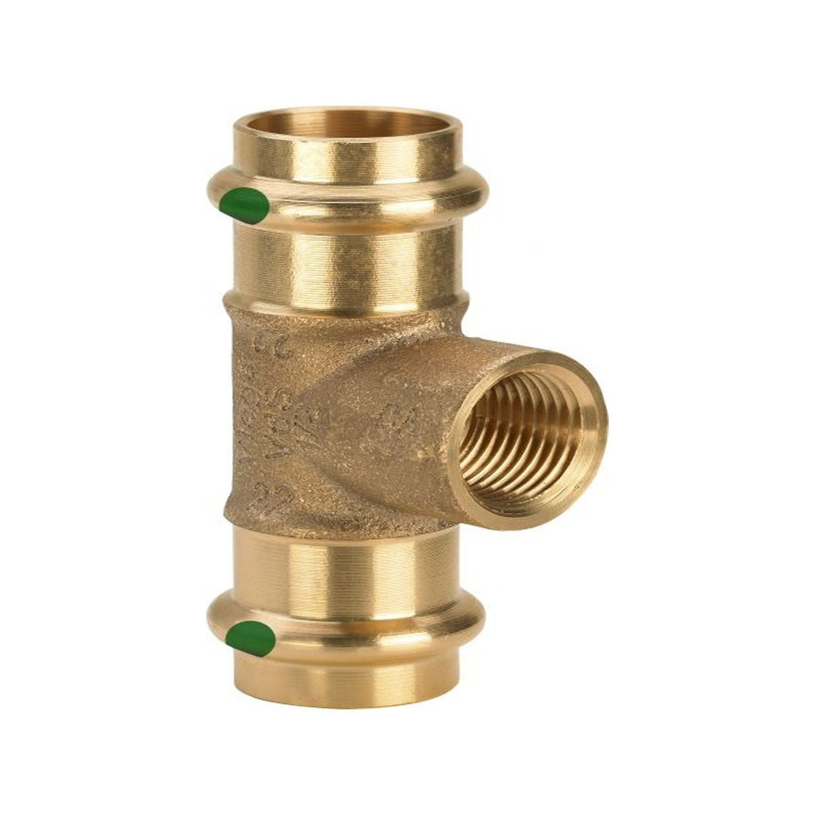 Viega Pressfitting Sanpress 2217.2 T-Stück 18x1/2 IGx18mm SC-Contur Rotguss Siliziumbronze 281359