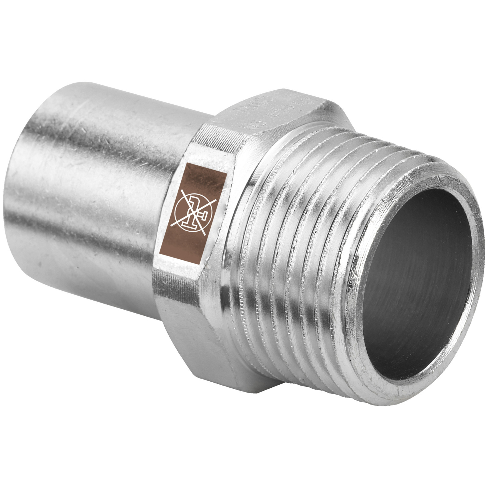 Viega EinsteckStück Temponox 1711.1 15mm R1-2 Stahl nichtrostend Mehrkant 810634