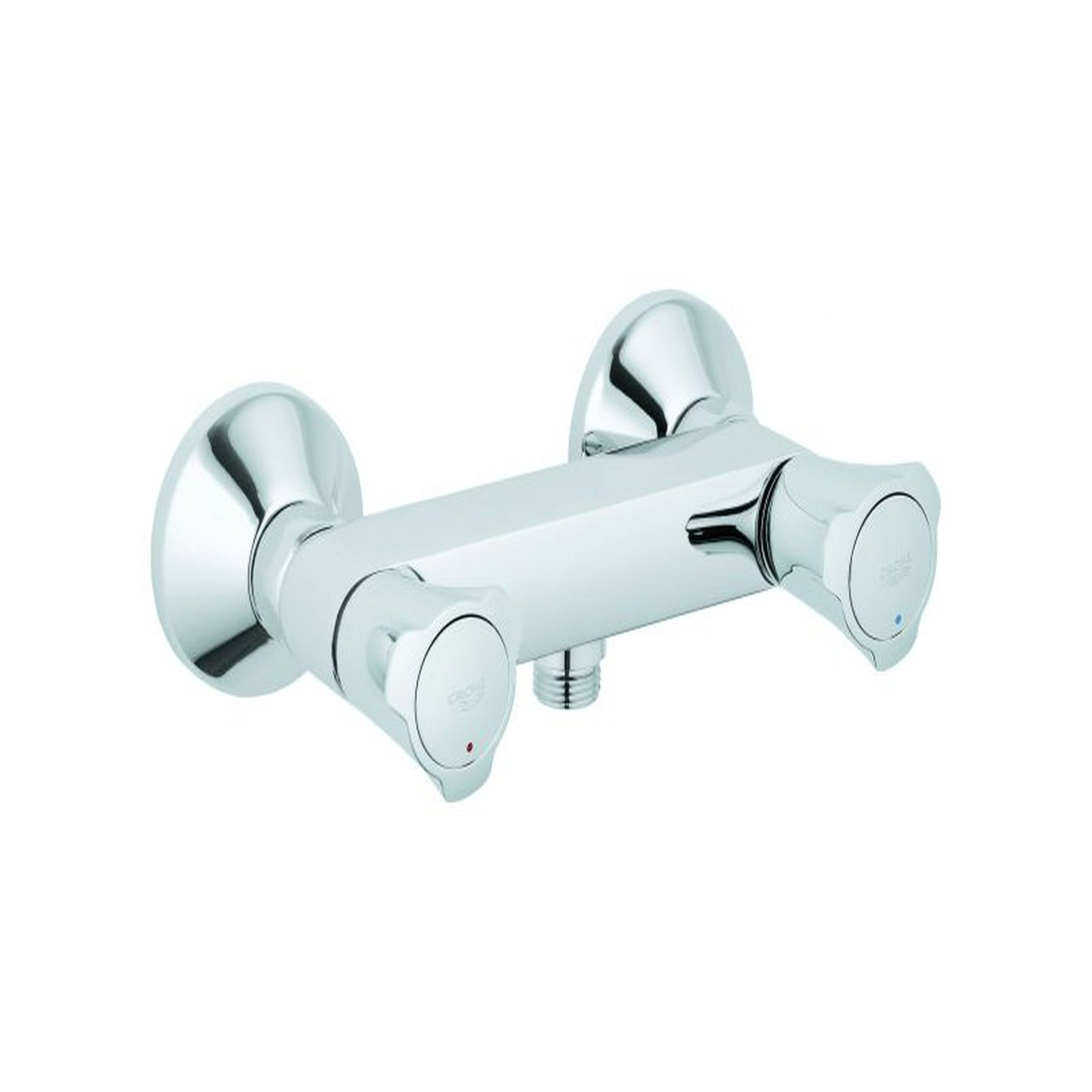 GROHE Brausebatterie Costa DN15 Zweigriffarmatur Wandmontage chrom Metallgriffe Longlife-Oberteil 26330001