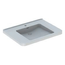 Geberit Waschtisch Renova Comfort Square 75x55cm barrierefrei Hahnloch mittig Ueberlauf weiss 128575000