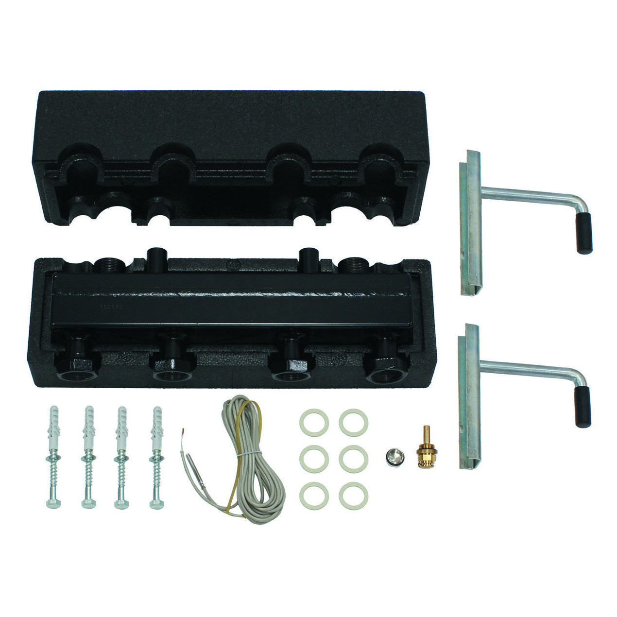 Vaillant Verteilerbalken WHV 35 2 Rohrgruppen hydraulische Weiche 3.5 m3/h Wärmedämmung G 1 1/4 0020042429