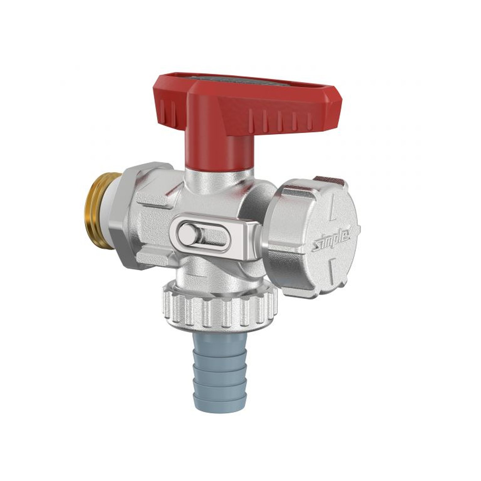 FLAMCO SIMPLEX KFE-Kugelhahn Eckform G1/2a PN16 Pressmessing selbstdichtend Schlauchverschraubung F10671