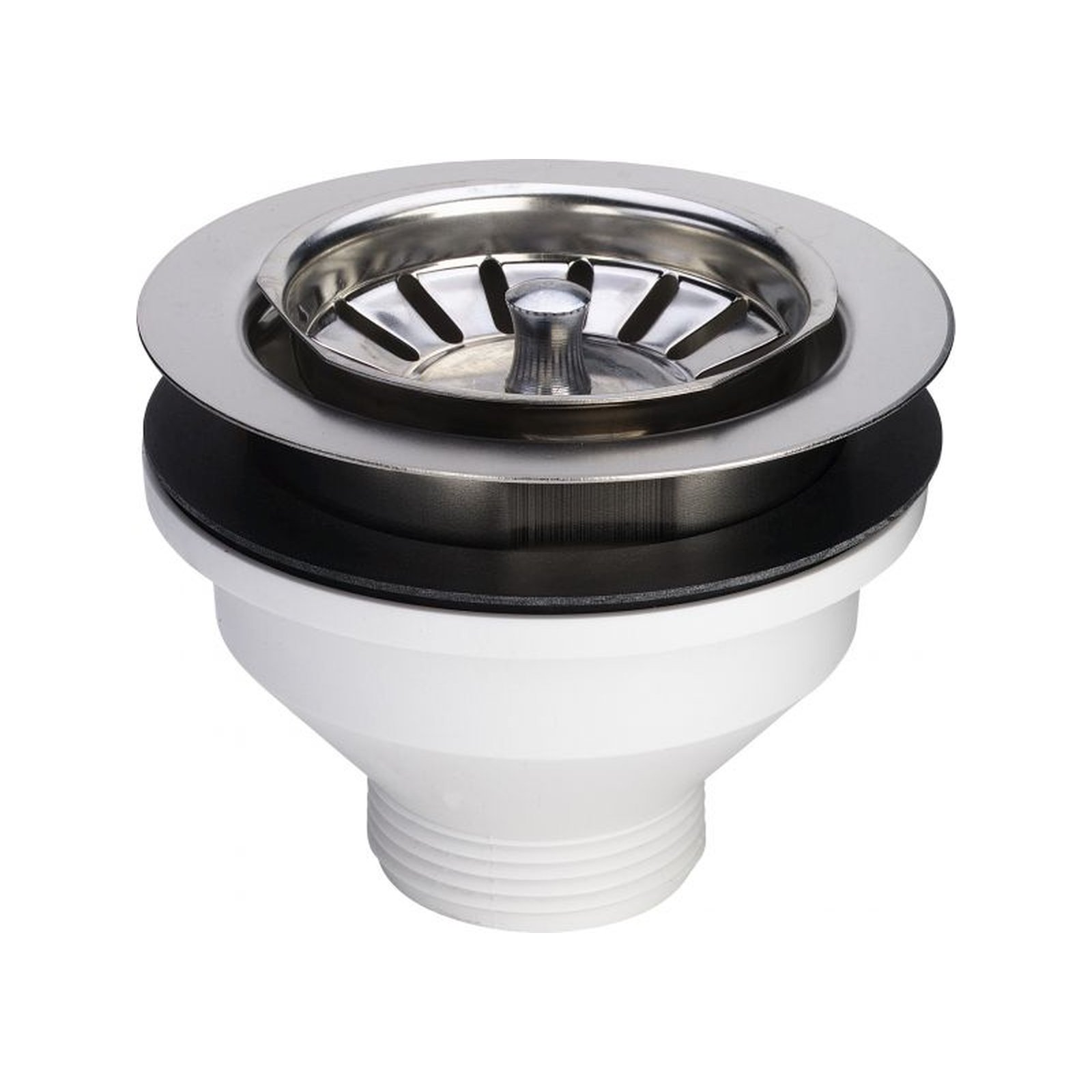 Viega Ablaufventil 7128 1 1/2 Zoll 114.5 mm Sieb Höhe 60 mm Kunststoff Körbchen Edelstahl 109967