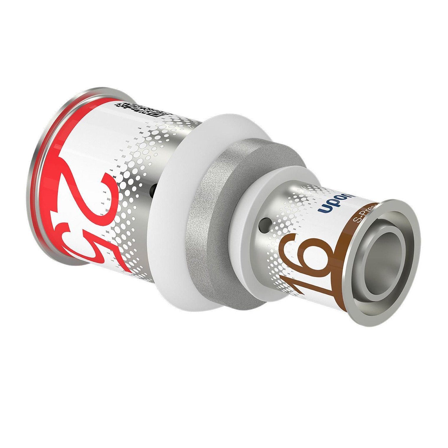 Uponor S-Press PLUS Kupplung reduziert Pressfitting 25mm 16mm PPSU Messing verzinnt DVGW 1070553