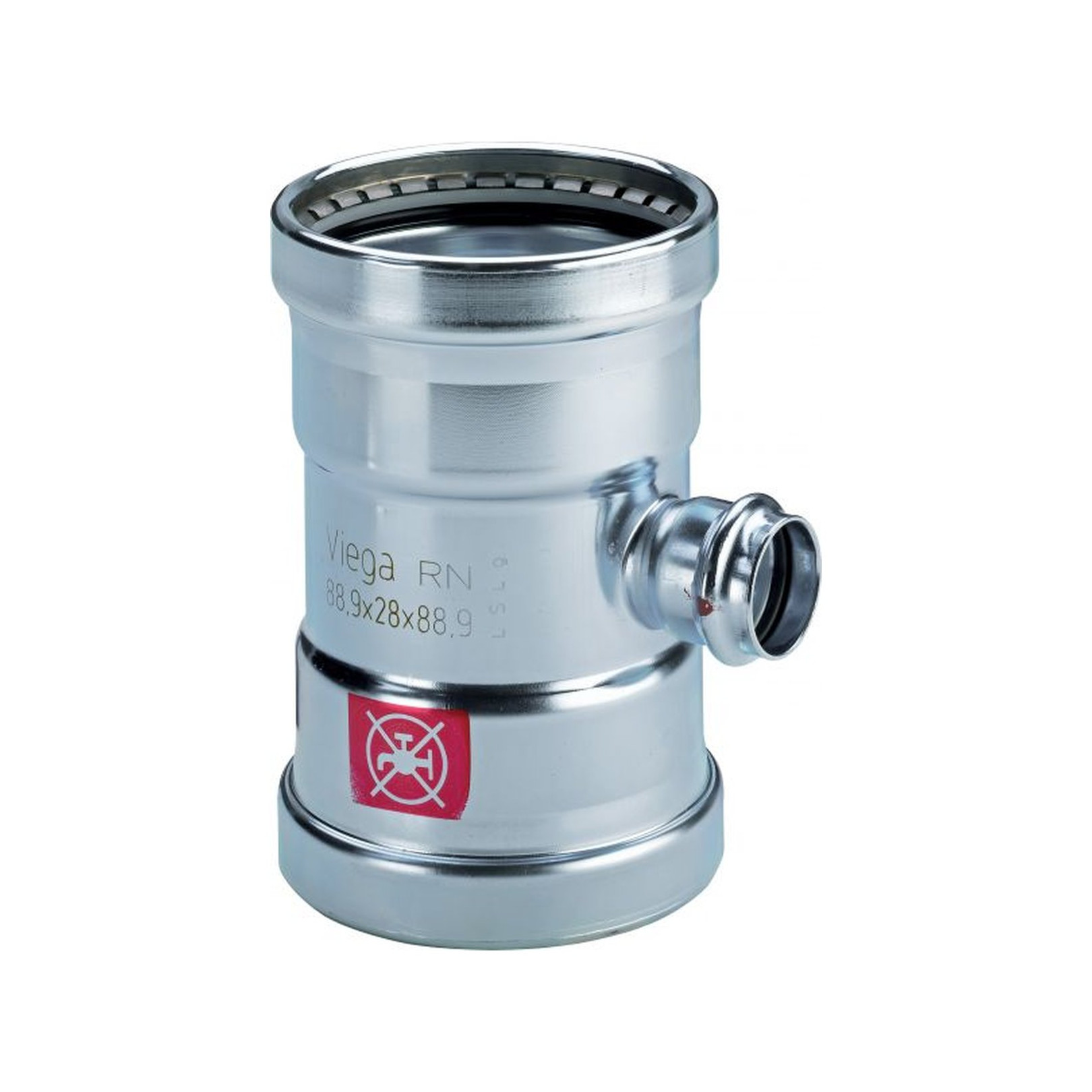 Viega T-Stück Prestabo 76,1x64x76,1 mm Stahl unlegiert verzinkt SC-Contur EPDM 597924