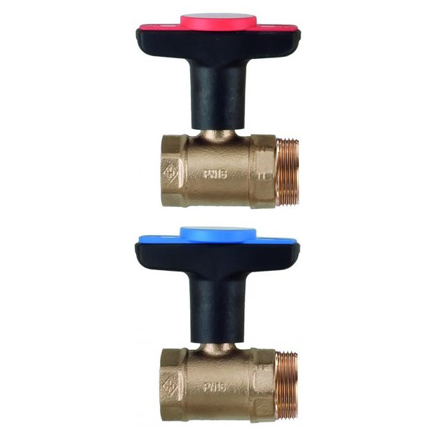 IMI HEIMEIER Anschlussset Dynacon Globo Kugelhaehne Vorlauf Ruecklauf 9339-01.800