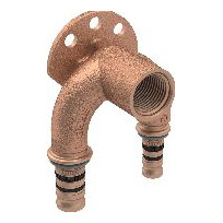 Geberit Mepla Doppelanschlusswinkel 90Grad d20 DN15 1/2 Zoll IG 16mm Rotguss EPDM 602275005