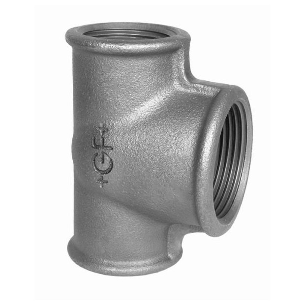 SCHMIDT HERMANN Temperguss T-Stueck Nr.130 1-11-4-1 Zoll verzinkt 13130216