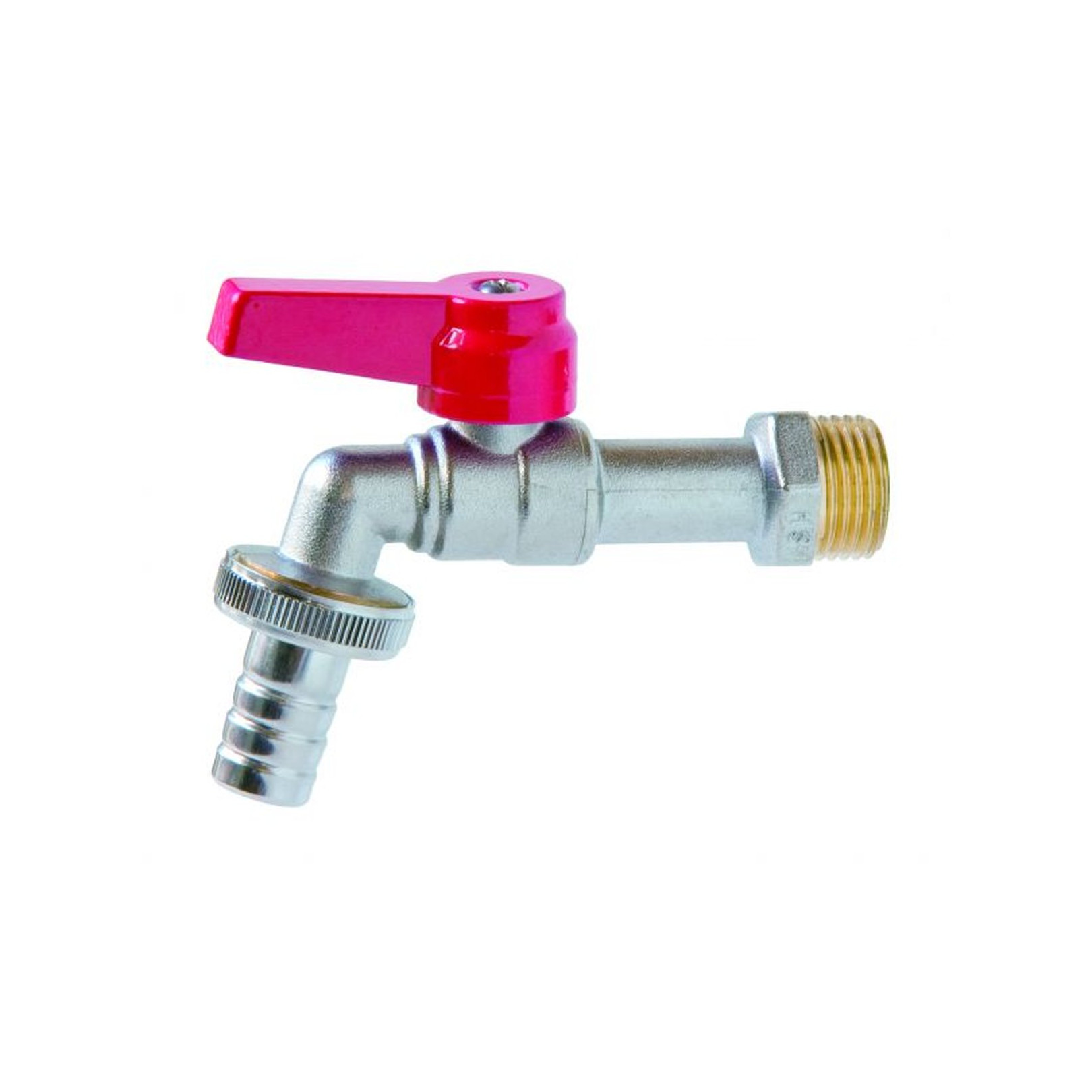 Schmidt Hermann Zapfkugelhahn 1-2 Zoll Messing vernickelt Verschraubung 92300015