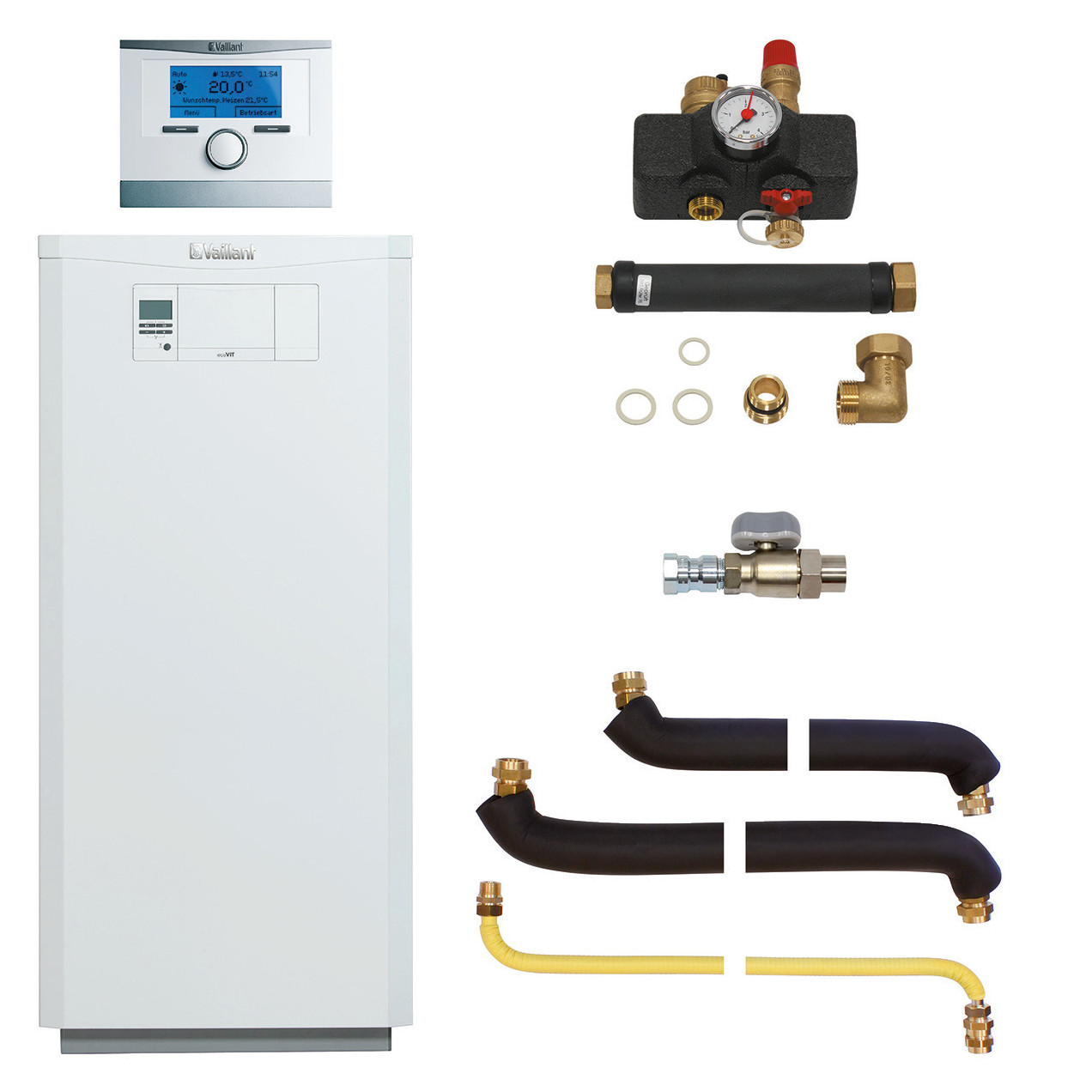 Vaillant ecoVIT VKK 186/5 Gas-Brennwertkessel Paket VRC700/6 Zubehör 0010029845