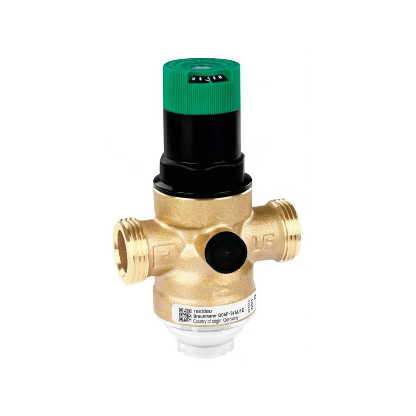 Honeywell Druckminderer D06F-LF R 2 Messing bleifrei Einstellanzeige D06F-2LFE