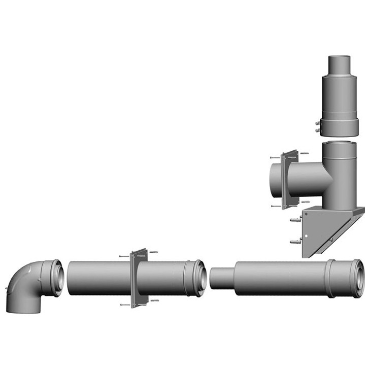 WOLF Bausatz C53x Abgasleitung Fassade DN80/125 raumluftunabhängig konzentrisch 2651501