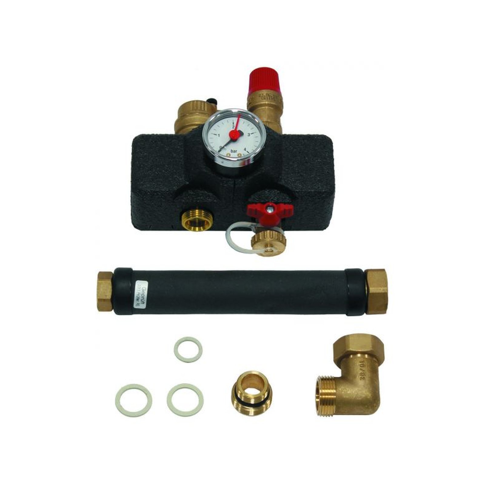 Vaillant Kesselsicherheitsgruppe Rp 1/2 komplett vormontiert Sicherheitsventil 3 bar Manometer Schnellentlüfter 307591