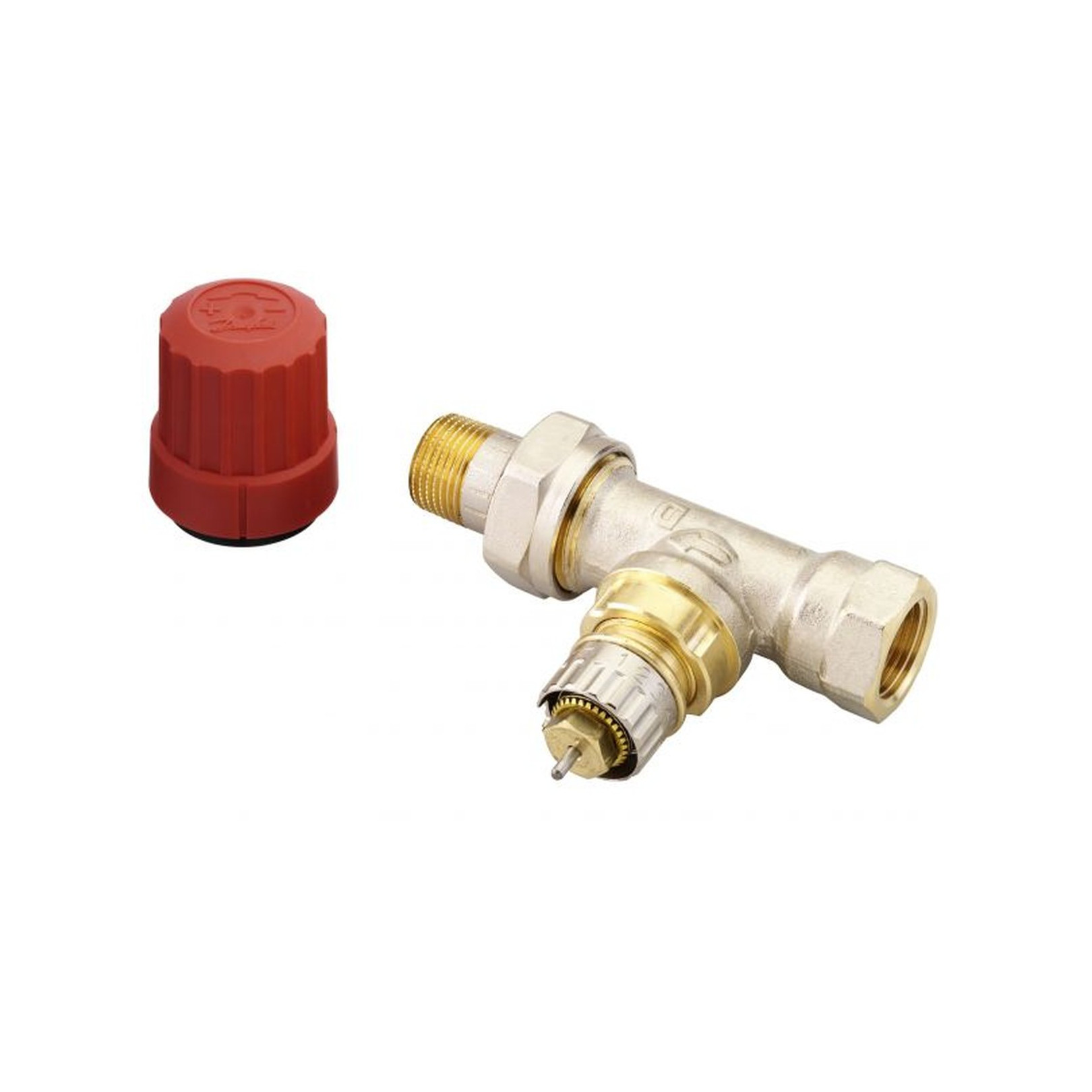 Danfoss Ventilgehäuse RA-N 10 R 3/8 Durchgangsform Voreinstellung Messing vernickelt 013G0032