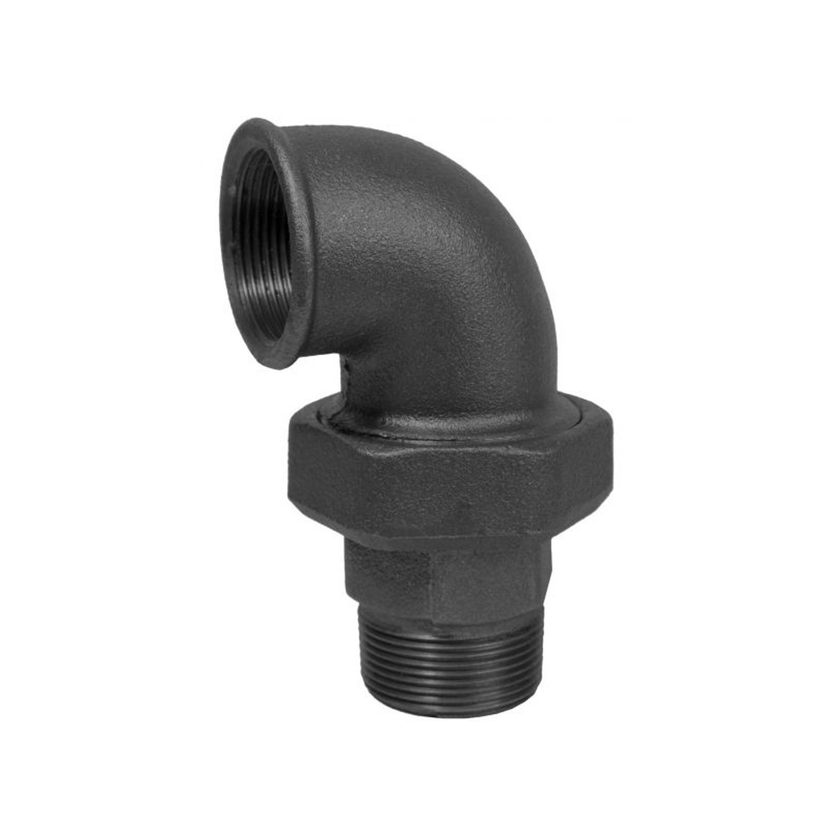 Schmidt Hermann Temperguss-Winkelverschraubung Nr.97 1 Zoll flachdichtend 1 AG schwarz 14097025