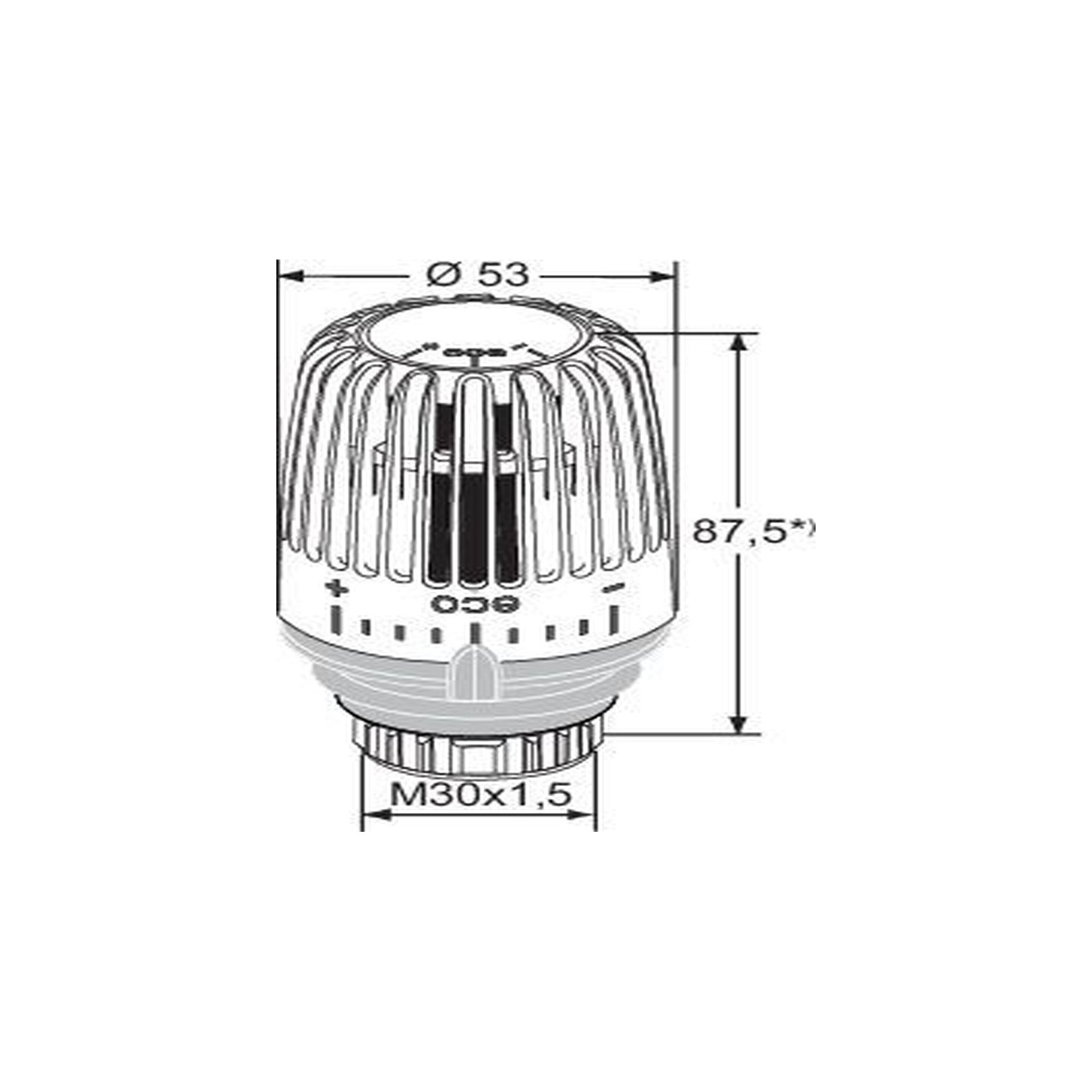 Heimeier Thermostatkopf K-eco M30x1.5mm Anschlagclips Temperaturbegrenzung weiß RAL9016 6071-43.500