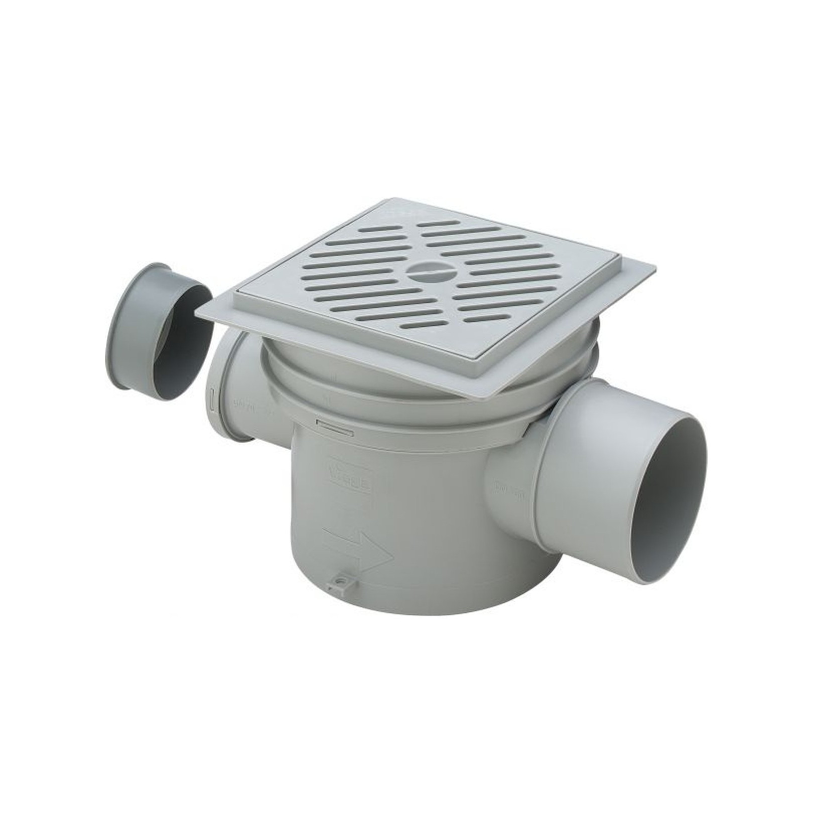 Viega Kellerablauf Optifix 3 Typ 5 DN 70 x 100 Kunststoff grau Rückstausicherung 462963