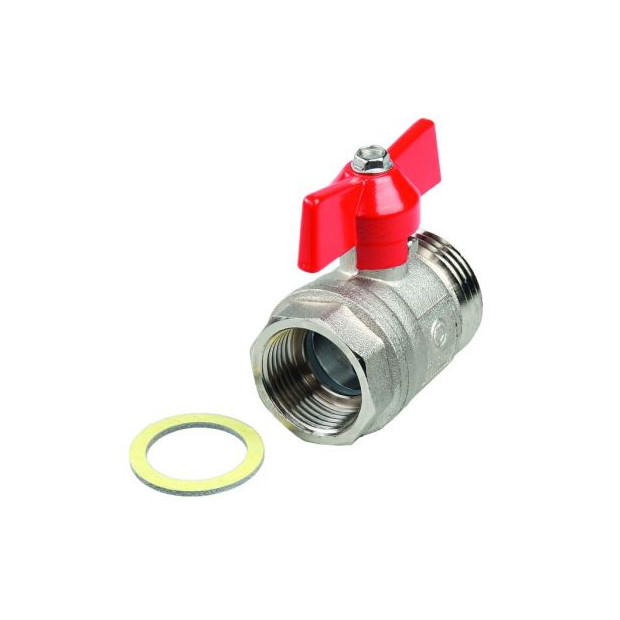 TECE Kugelhahn TECEfloor G 3-4 Zoll x G 1 Zoll Flachdichtung vernickelt 77381001