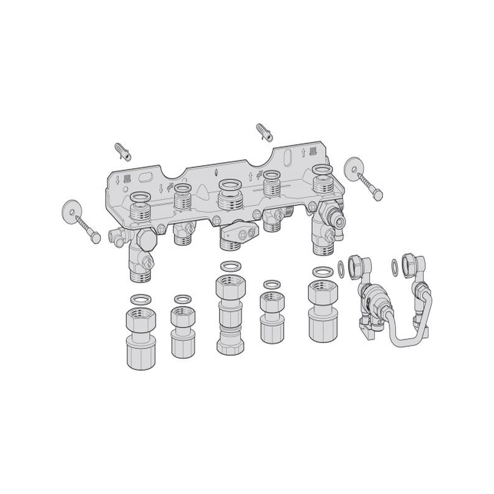 Bosch Montageanschlussplatte Aufputz Nr. 1660 Kombigeräte Fülleinrichtung Systemtrenner 7738110553