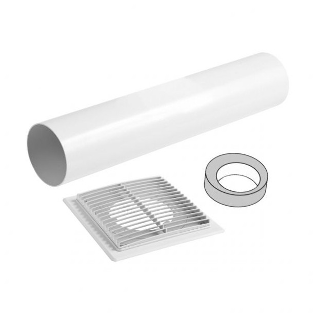 LIMOT Außenwandhülse AWH 100/80 Abluftführung rund Abdeckgitter elastisches Rohrdichtstück 98180