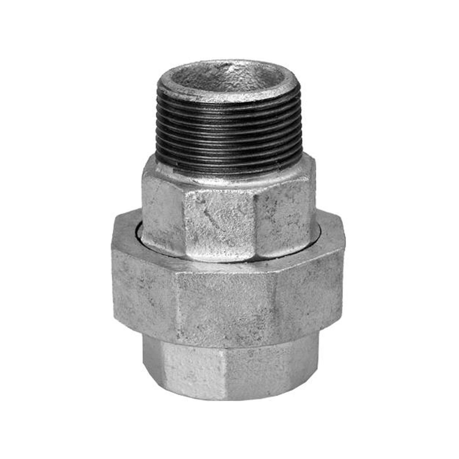 Temperguss-Verschraubung Nr.331 11/4", mit I/A, flachdichtend, verzinkt