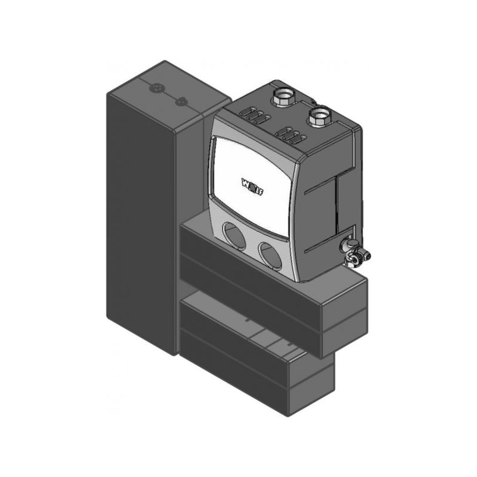 Wolf Weichenset Einzelgerät Rechts-/Linksanbau CGB-2-75/100 Pumpengruppe Hocheffizienzpumpe hydraulische Weiche Verrohrungsset 8616591