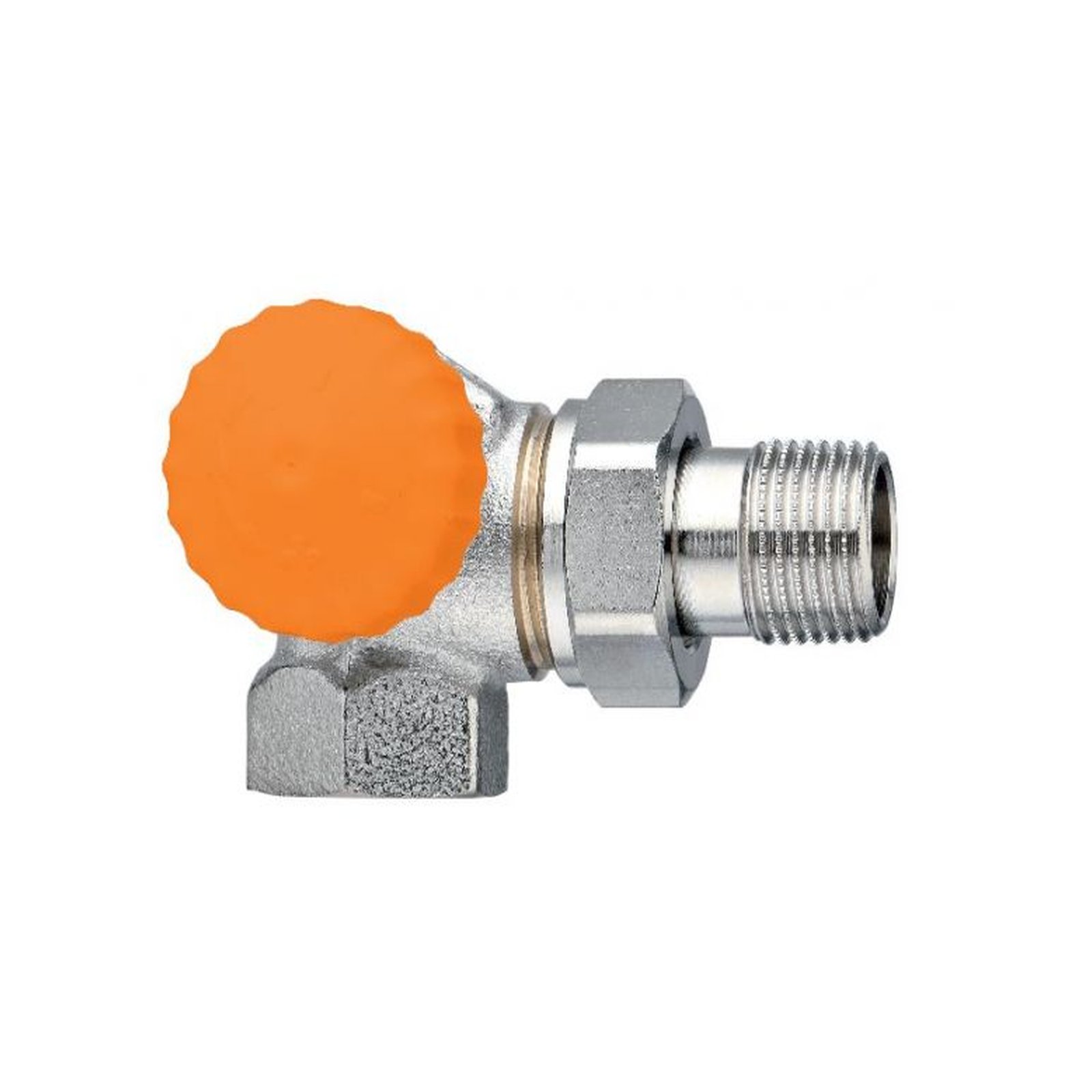 Heimeier Thermostatventil Eclipse DN15 Winkeleck links Durchflussregler vernickelt 1/2 Zoll 3933-02.000
