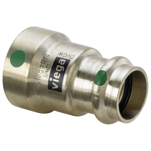 VIEGA Pressfitting Uebergangsstueck Megapress 4213.2 1-2 Zoll 18mm Siliziumbronze SC-Contur EPDM 754679