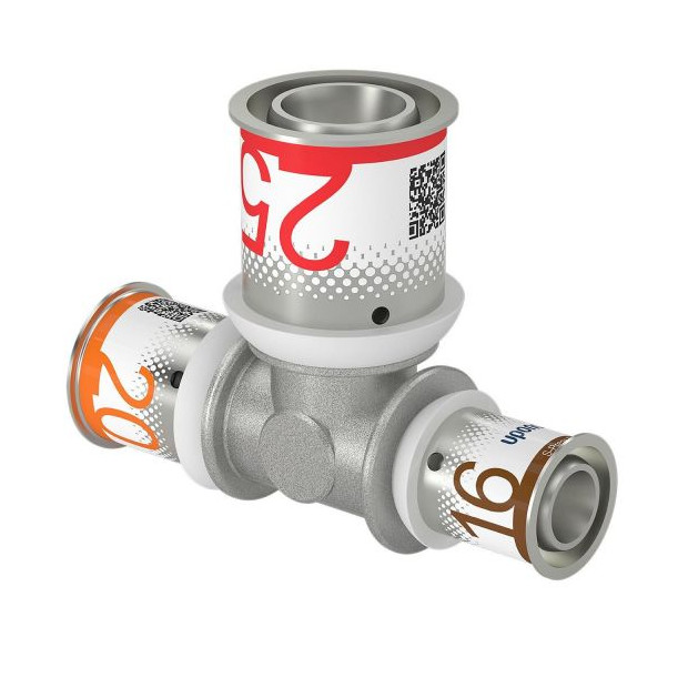 UPONOR Verbundrohr Fitting S-Press PLUS T-Stueck reduziert 20-25-16 Edelstahl Presshülse 1070570