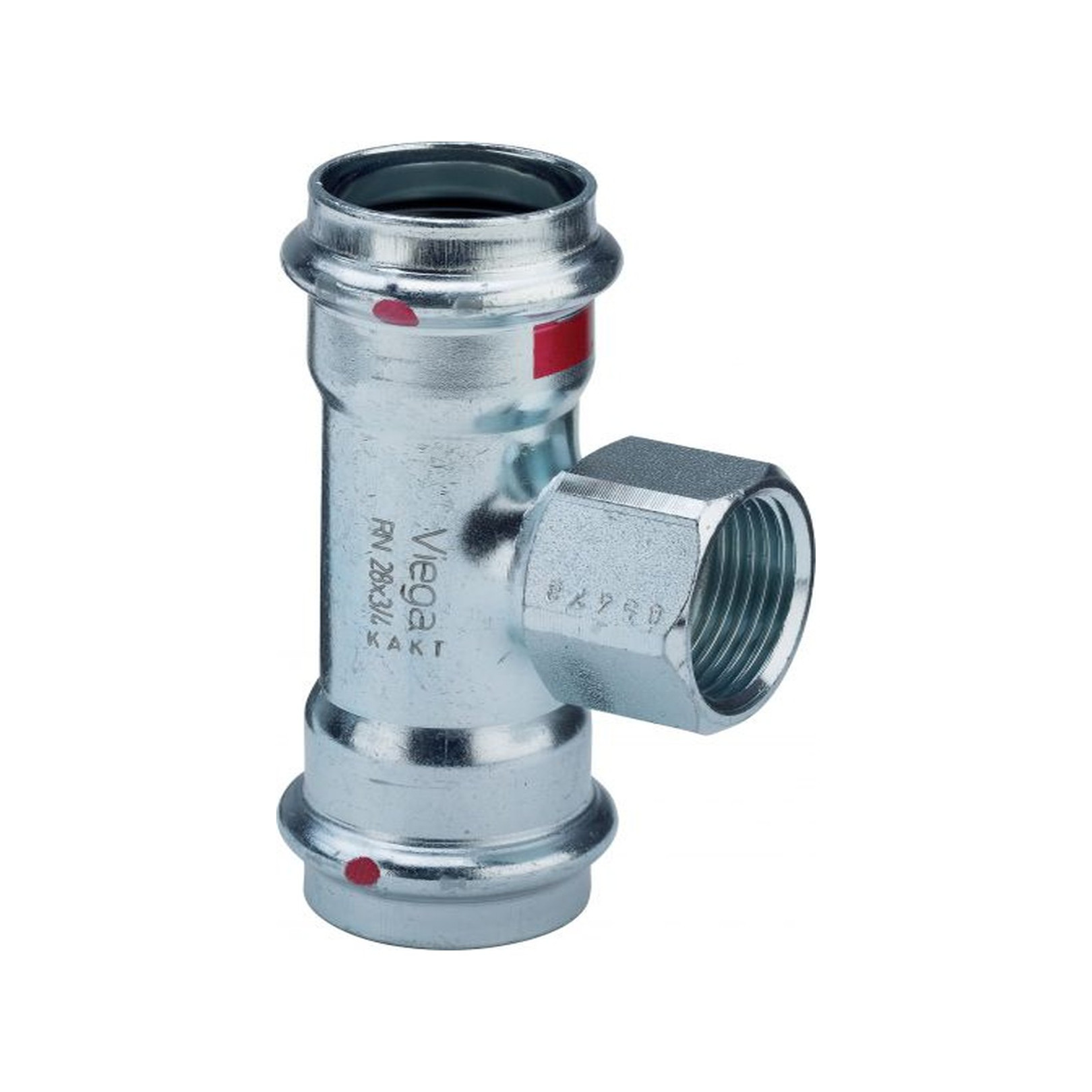 Viega Prestabo T-Stueck 1117.2 54x3-4x54 unlegierter Stahl Innengewinde 558987