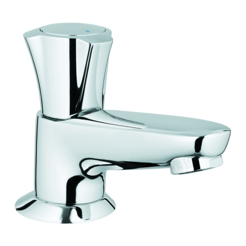 Grohe Standventil Costa DN 15 Chrom Metallgriff Gussauslauf Markierung blau Longlife-Oberteil 20404001