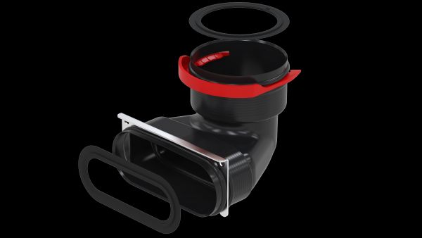 Zehnder Heizungszubehör Übergangsbogen ComfoFit DN90 flat51 90 Grad Polymer grau Dichtringe 990322046