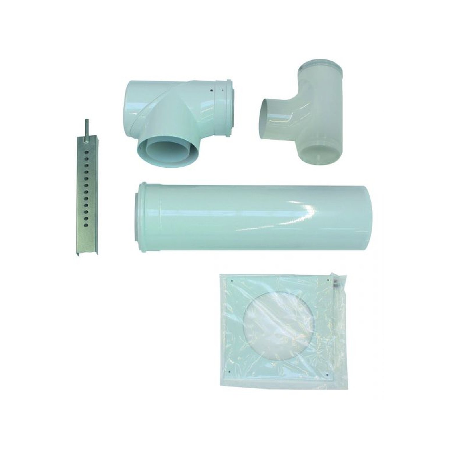 Vaillant Basis-Anschluss-Set konzentrischer Anschluss 110/160 PP Reinigungs-T-Stück Verlängerung Stützbogen Wandrosette 0020106374