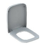 Geberit WC-Sitz Renova Plan eckig Duroplast weiß Edelstahl Scharnier Befestigung von unten 572110000