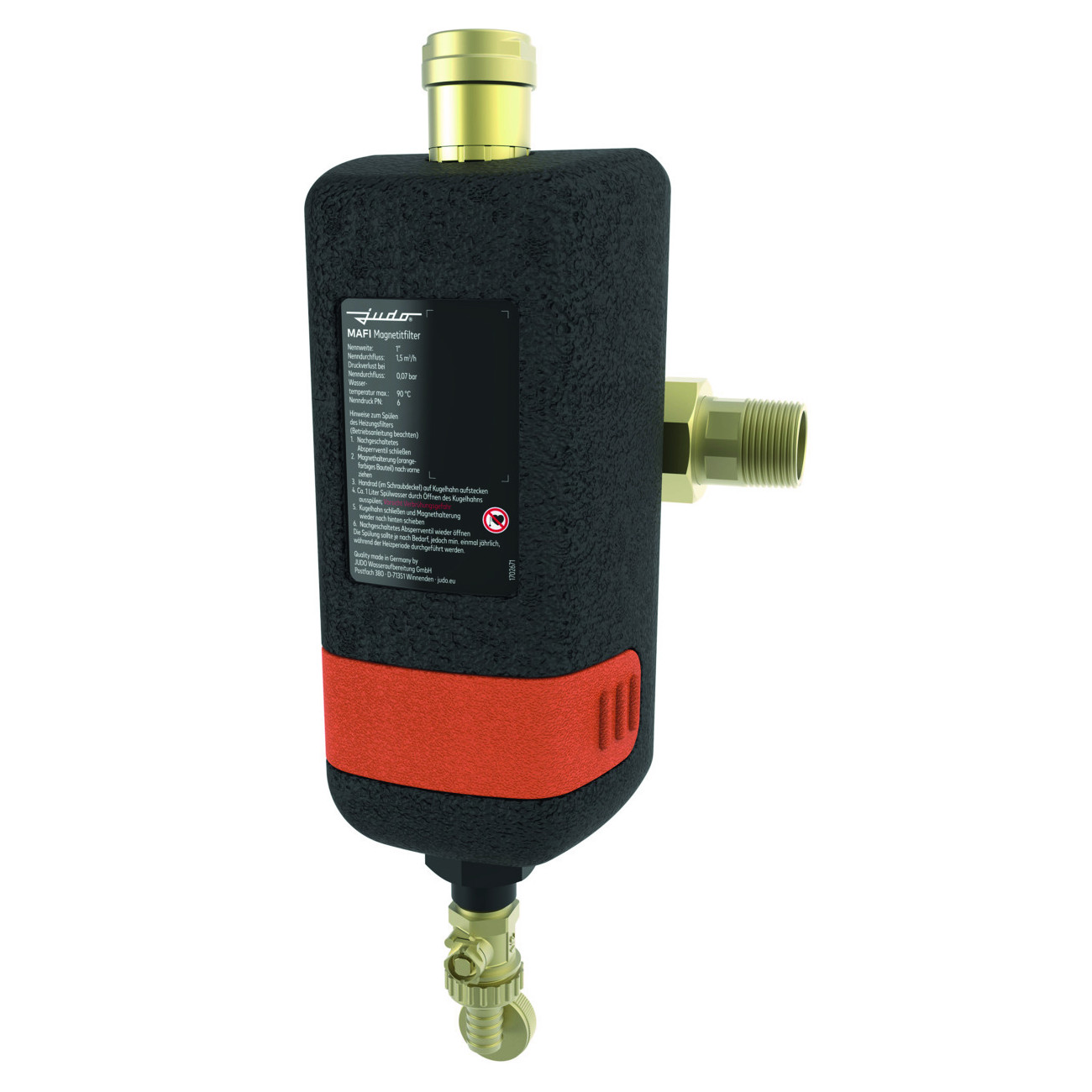 JUDO Magnetitfilter Luftabscheider MAFI JMFI 3-4-Zoll V2023 Hochleistungsmagnet Zentrifugalwirkung 8060098