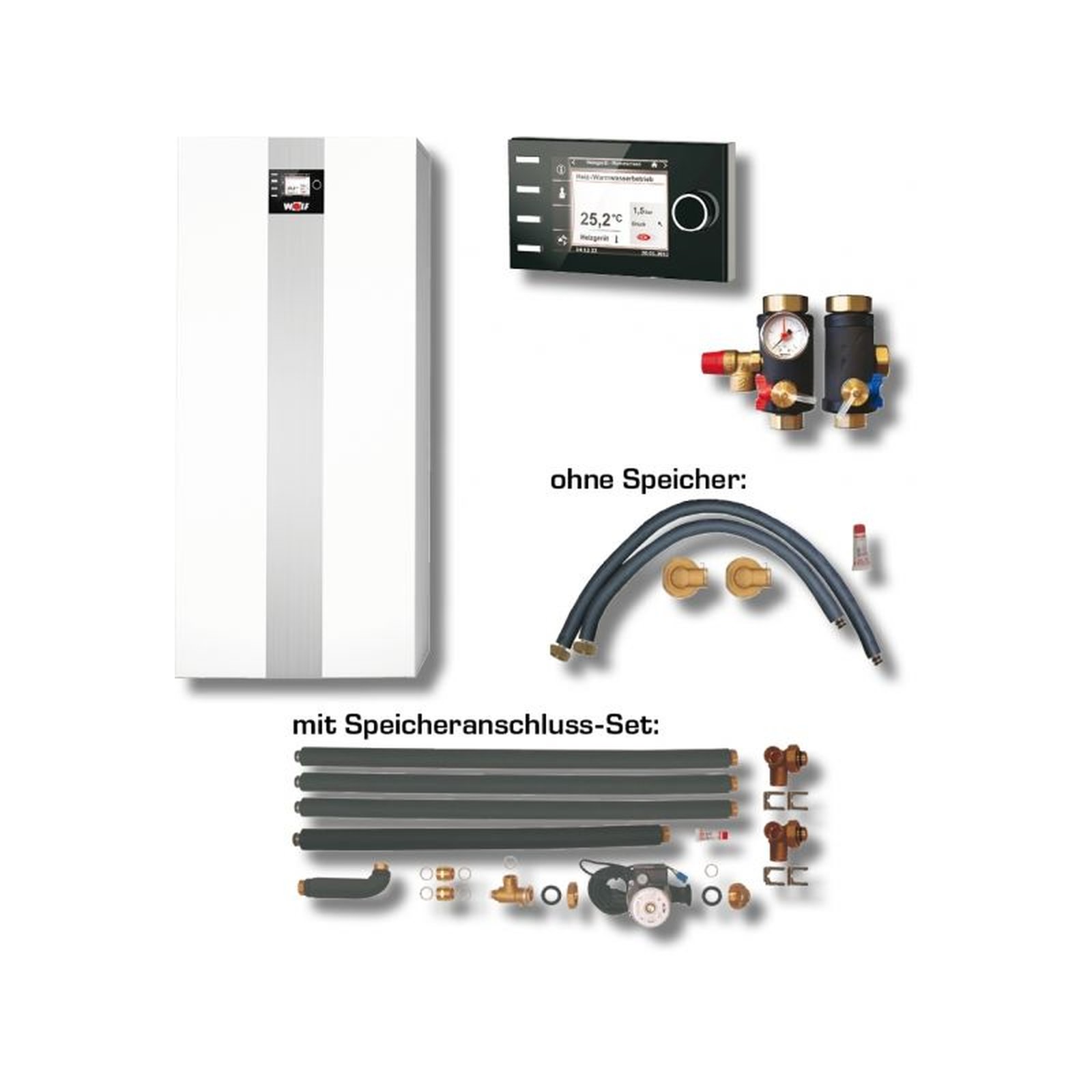 Wolf Gasbrennwertkessel TGB-2-20 Heizkreis BM-2 Paket Aluminium-Silizium HAN 8615761W05