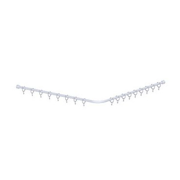 Normbau Duschvorhangstange Cavere 738209 L-Form 900x900 Weiss auf Mass kürzbar 7382090092
