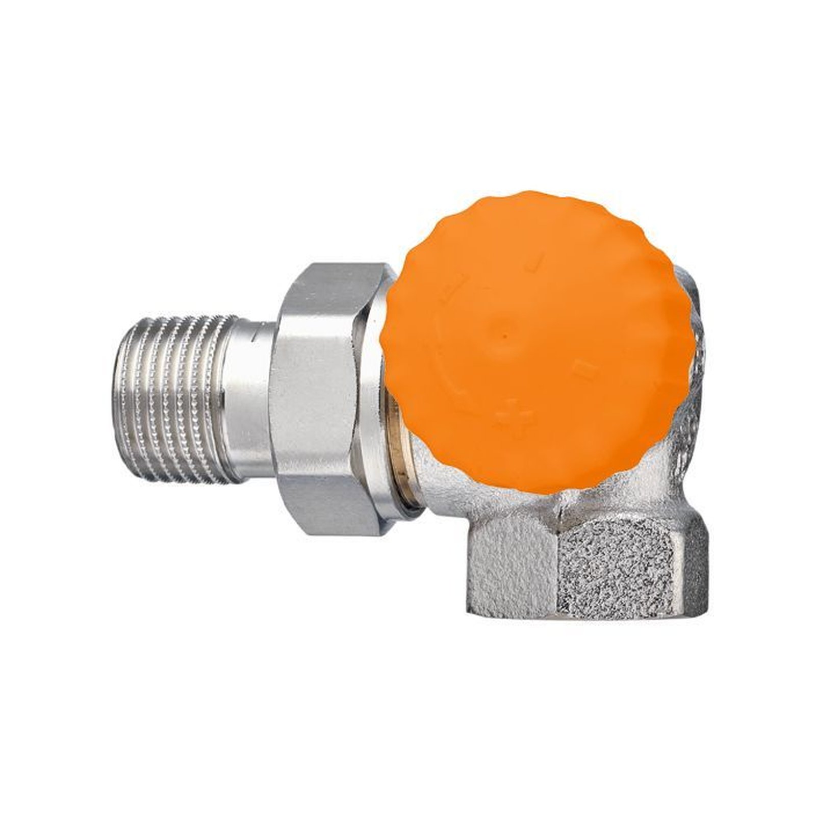 Heimeier Thermostatventil Eclipse DN15 1/2 Winkeleck rechts Durchflussregler Rotguss vernickelt 3934-02.000