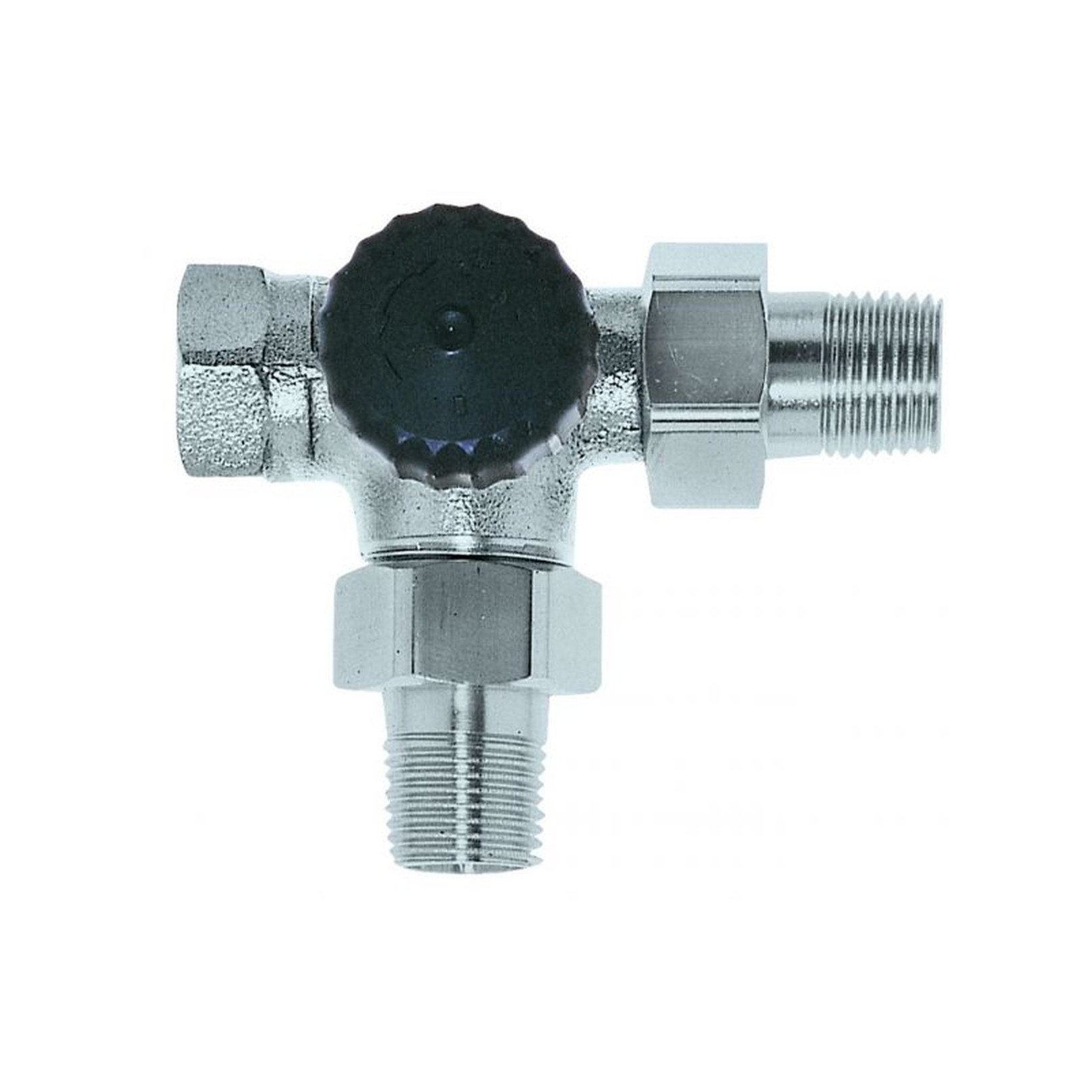 Heimeier Dreiwege Thermostatventil DN15 1/2 Zoll vernickelt Bypass-Steuerung 4151-02.000