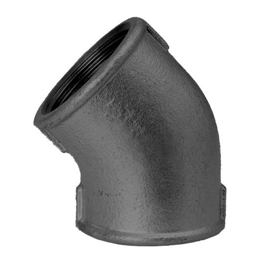 SCHMIDT HERMANN Temperguss-Winkel Nr.120 1-2 Zoll 45 Grad 2 IG schwarz 14120015