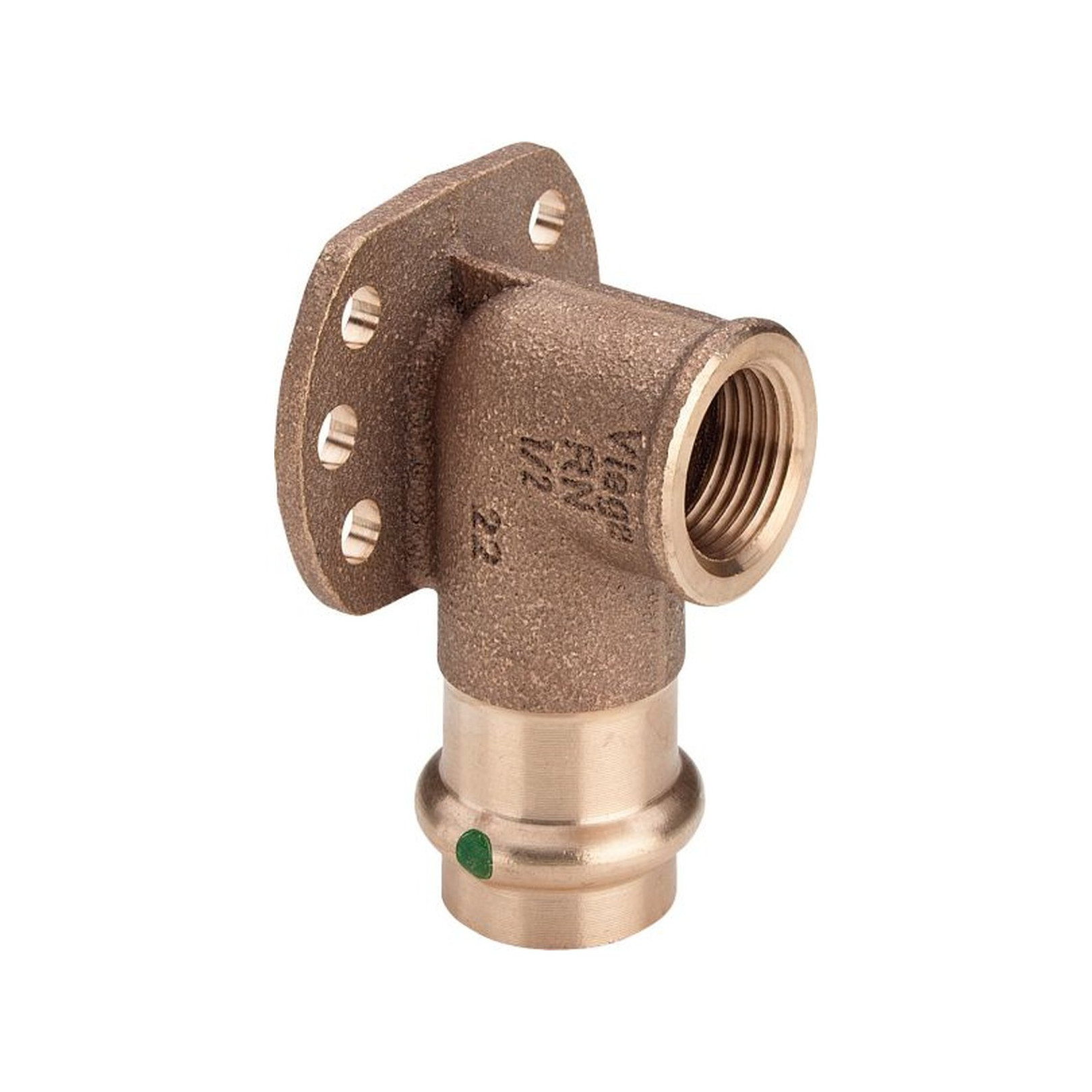 Viega Sanpress Wandscheibe 335229 22mm x 1/2 Zoll SC-Contur Rotguss Siliziumbronze EPDM Pressanschluss