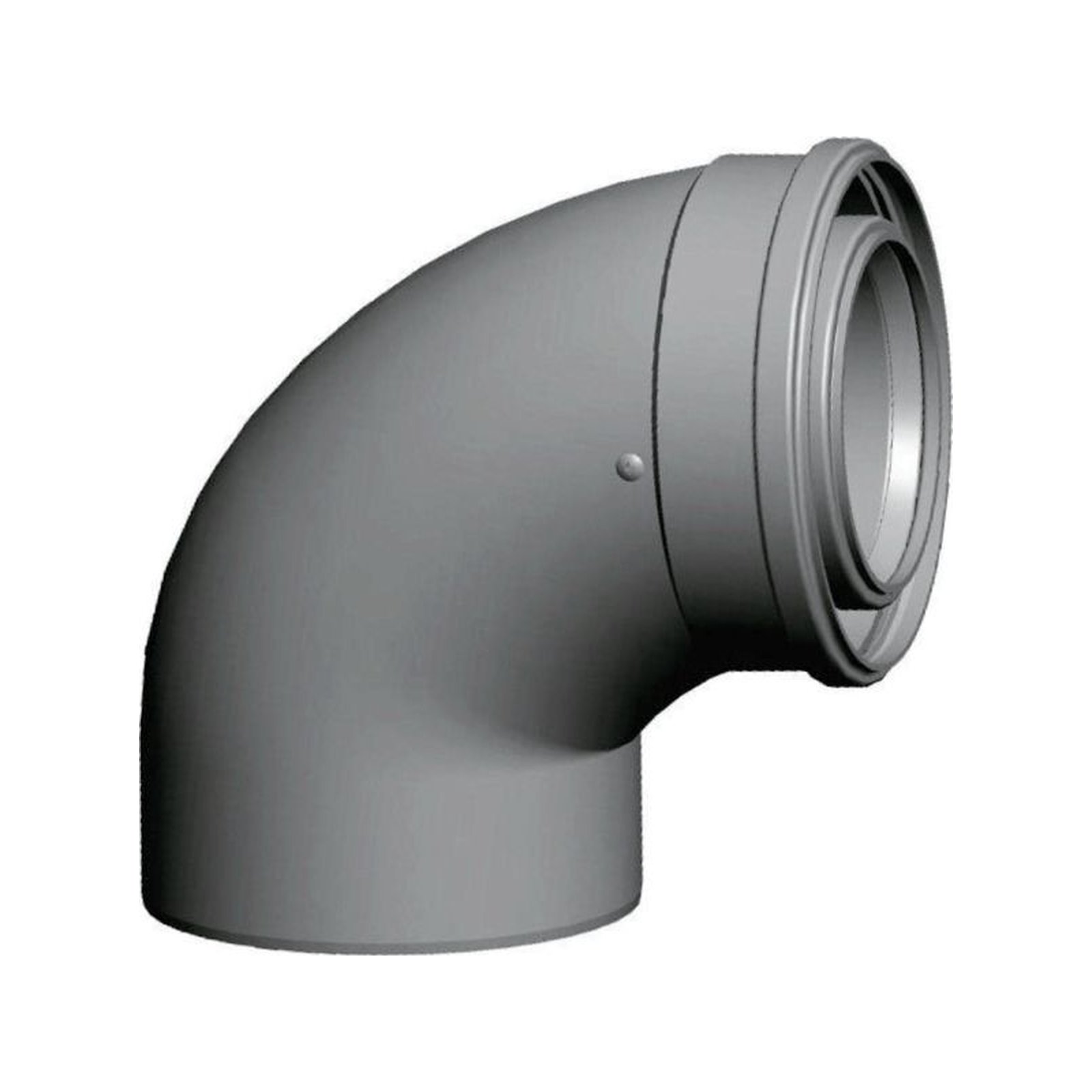 Wolf Abgasrohrbogen DN110/160 konzentrisch 87 Grad steckbar weiß 2651544