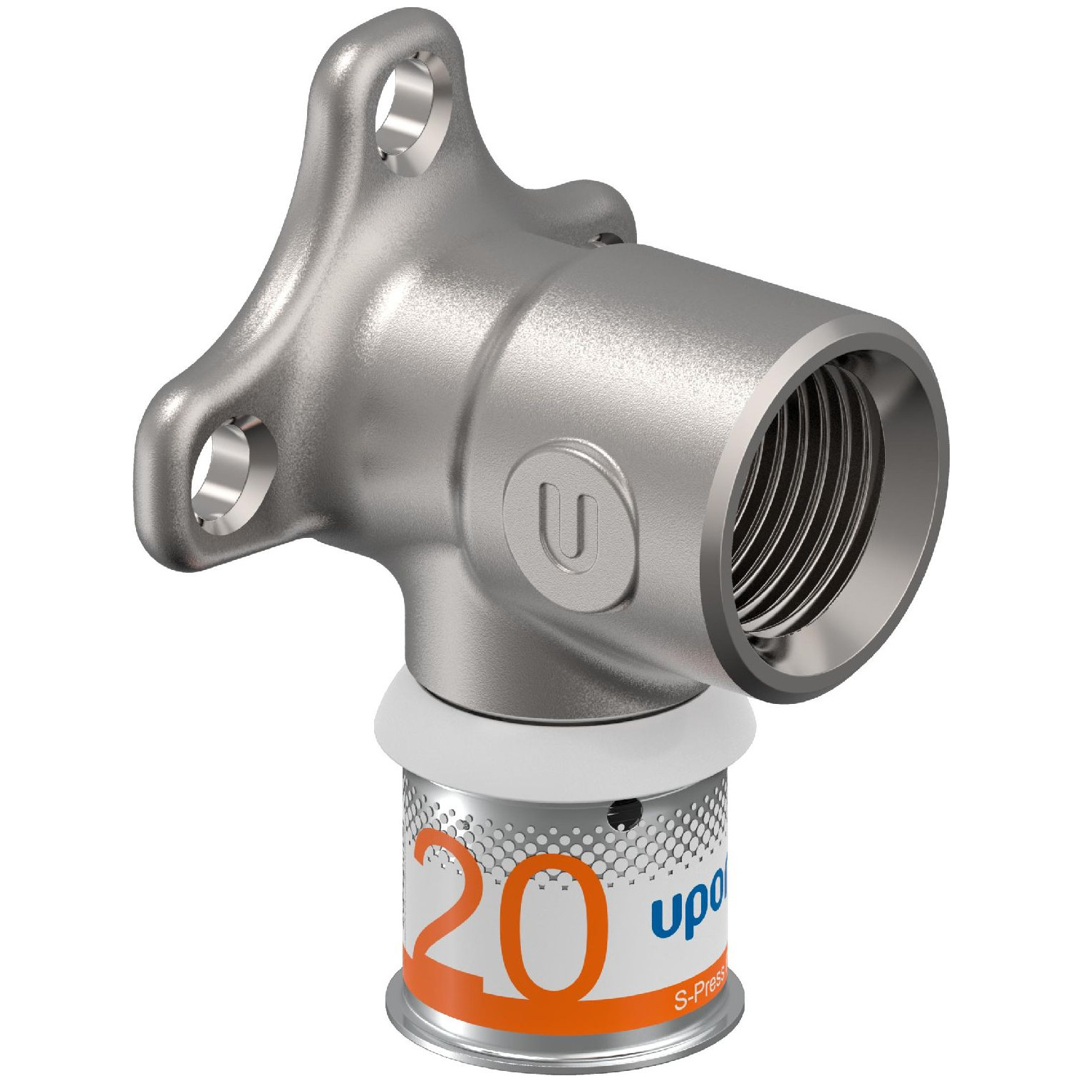 Uponor Wandscheibe S-Press PLUS 20mm DN15 IG Pressmuffe Edelstahlpresshülse PPSU verzinnt Messing 1070640