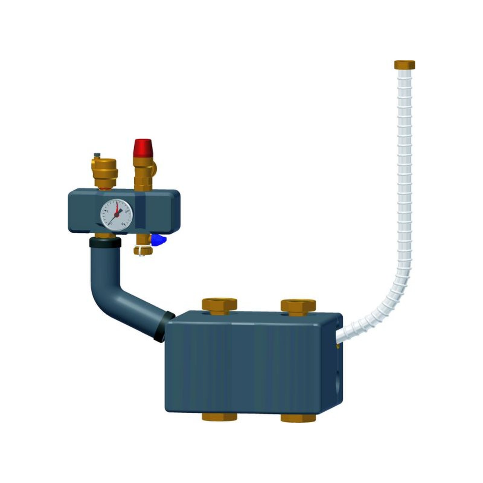 Wolf Systemtrennung hydraulische Trennung Fußbodenheizkreis Plattenwärmetauscher 25 kW Sicherheitsgruppe 2072202
