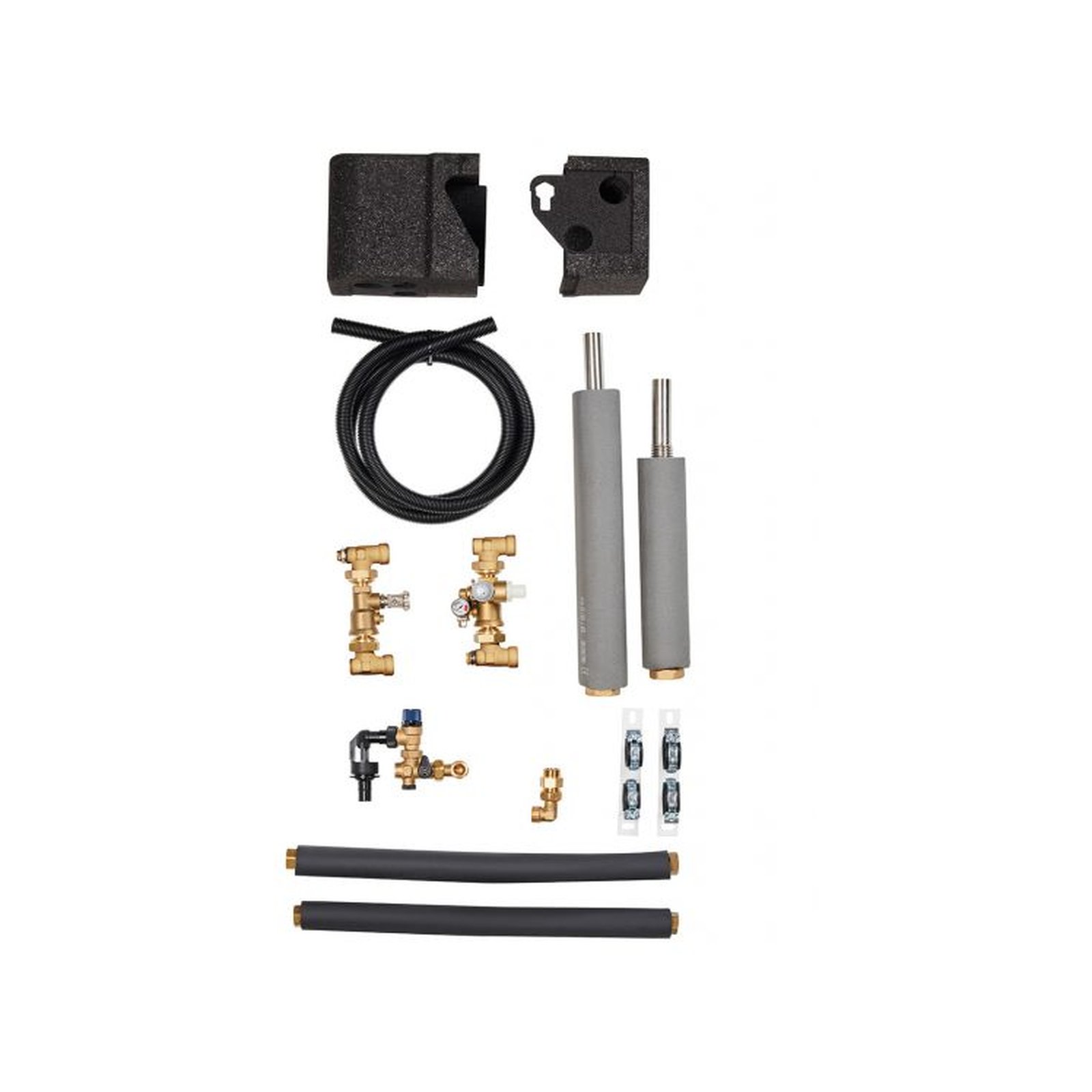 Vaillant Anschluss-Set flexibel uniTOWER Edelstahlwellrohre Pressmontage Wärmedämmschalen Sicherheitsventil 0020250219