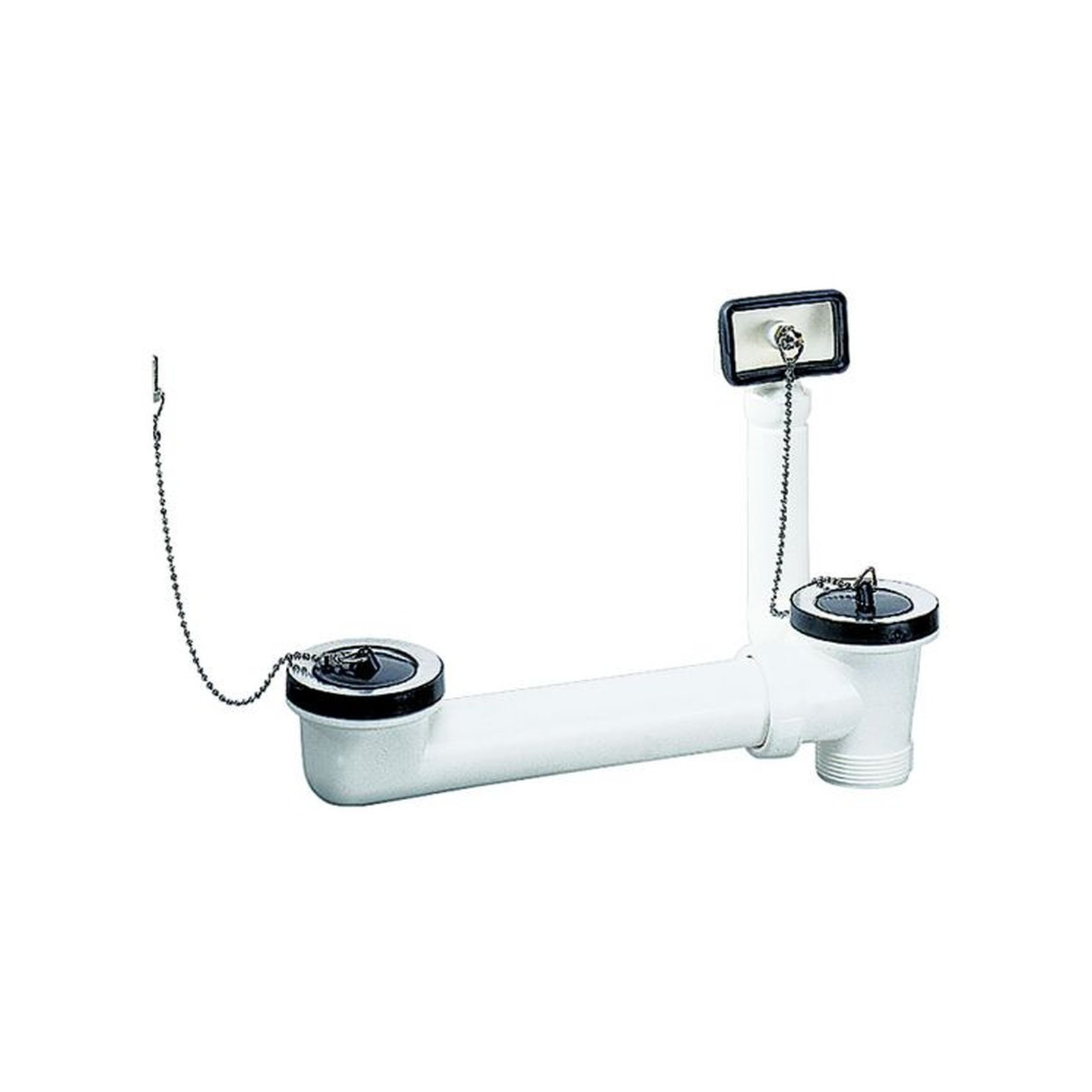 DALLMER Ablaufverbindung 024U 11/2 Zoll Doppelspüle Stopfen Ketten Polypropylen 110411