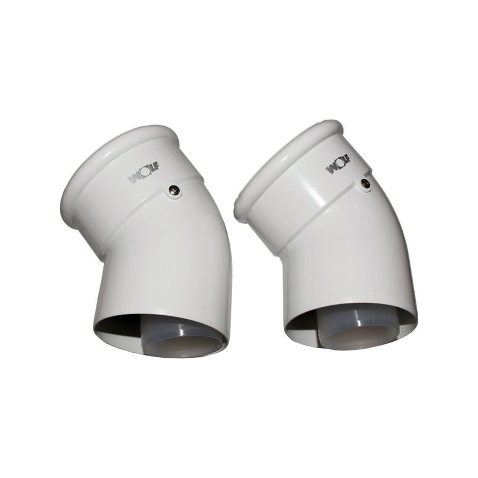 Wolf Abgasrohrbogen DN60/100 45 Grad Set 2 Stück steckbar weiß PP Segmentbogen 2651727