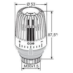 Heimeier Thermostatkopf K-eco M30x1.5mm Anschlagclips Temperaturbegrenzung weiß RAL9016 6071-43.500